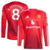 Camisola Manchester United Bruno Fernandes 8 Manga Comprida Homen Equipamento 1ª 24/25